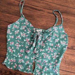 American Eagle Cropped Floral Tank Top